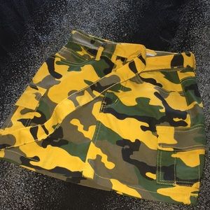 Camo Print Flap Pocket Mini Skirt